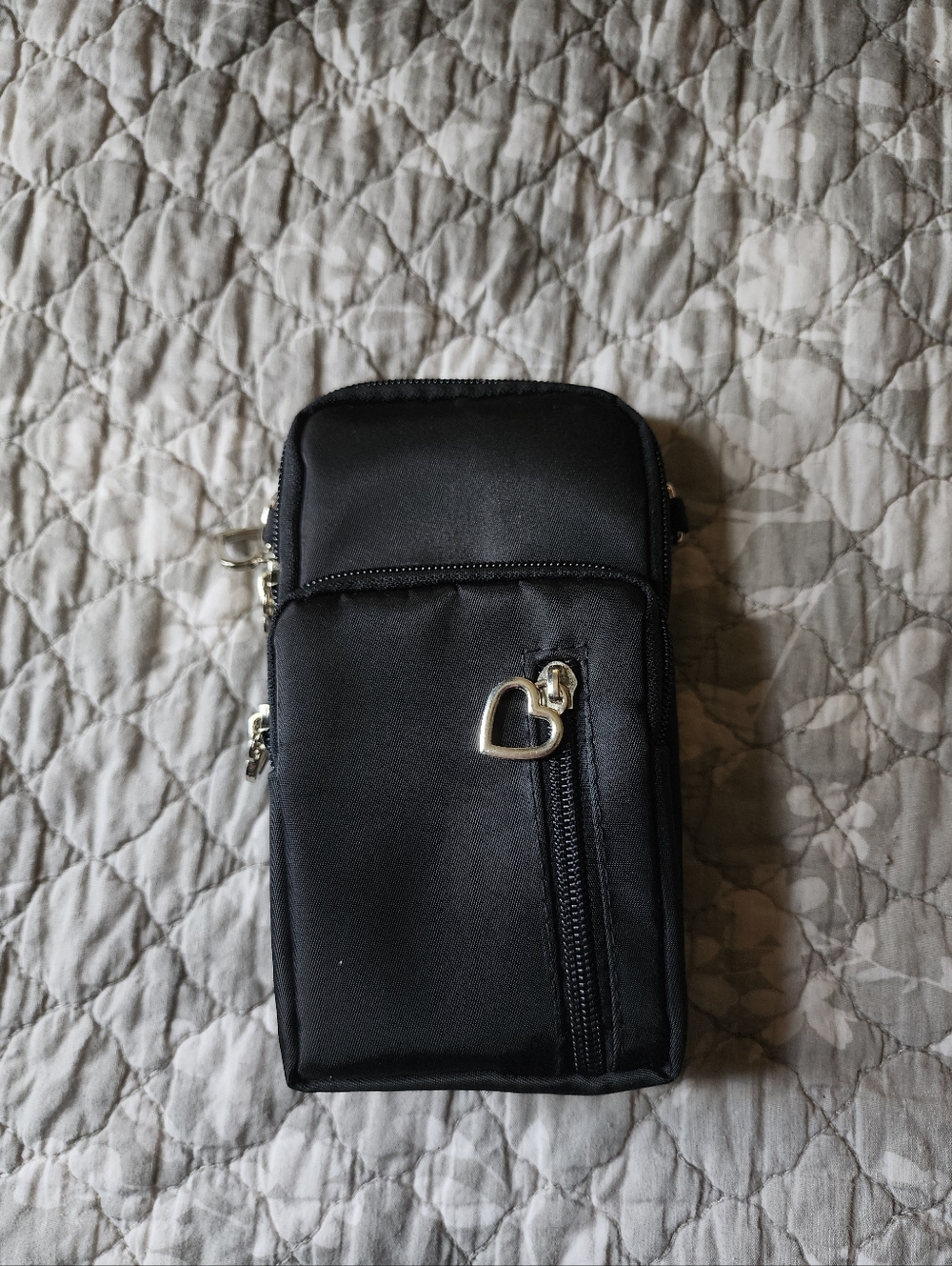 Black Crossbody Wallet Phone Pouch